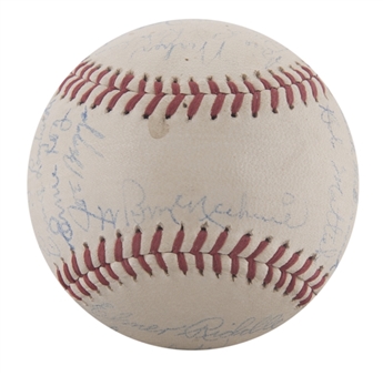 1941 Cincinnati Reds Team Signed Baseball With 24 Signatures Including McKechnie & Waner (JSA)